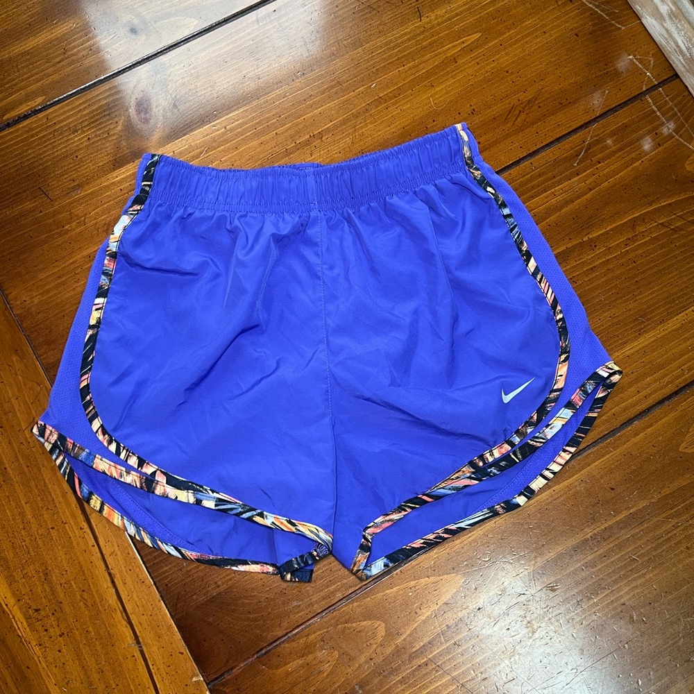 Nike Dri-FIT Tempo Running Shorts - Persian Violet / Tiger Trim - Size Small